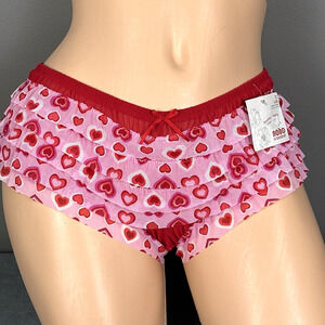 Vintage Y2K No Boundaries Rumba Panty Size Large NoBo Mesh Hearts Panties New